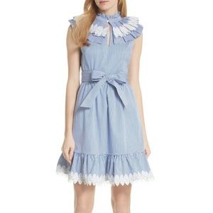 NWT Ted Baker KIKKII Frill Bib Lace Applique Cotton Dress
